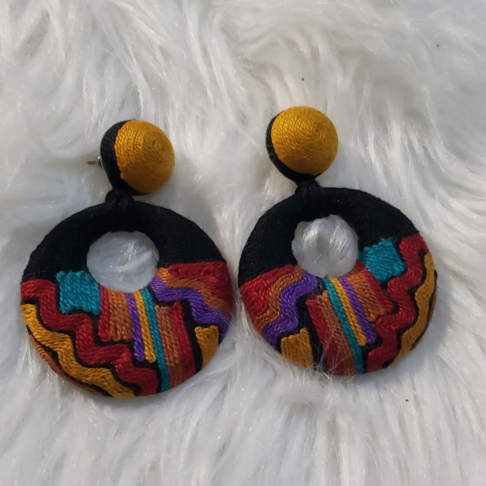 Women's handmade boho style statement earrings